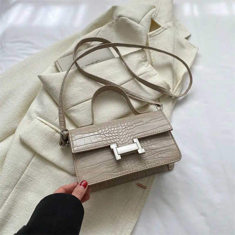 Black Croc Leather Crossbody Bag for Women 2023 - Image 15