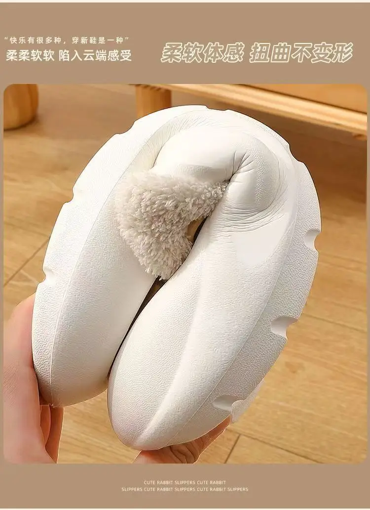 Waterproof Cotton Slippers Men's Autumn and Winter Explosions Indoor Warm fleece-lined Non-slip Outer Wear Thick Bottom Fashionable Couple Slippers — feature 11