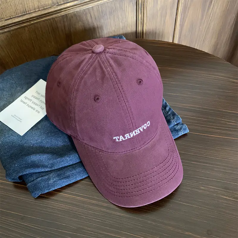 Korean Style Vintage Embroidered Baseball Cap Women Autumn Winter Wide Brim Big Face Big Head Wai Hat Face Small Cap - Image 3