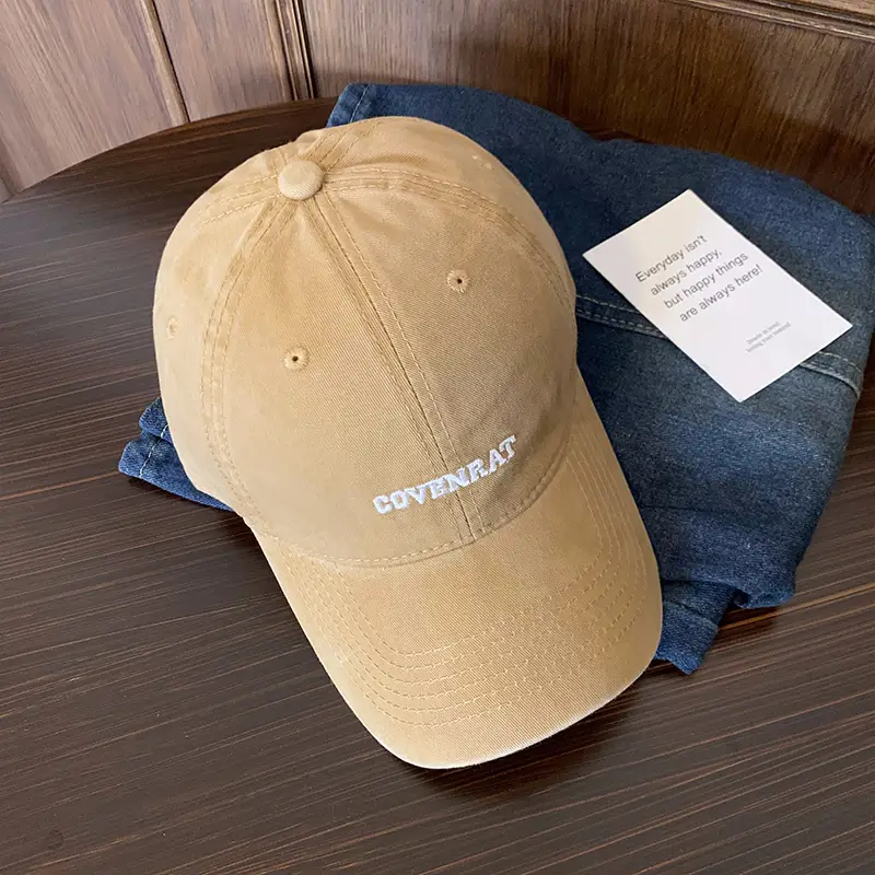 Korean Style Vintage Embroidered Baseball Cap Women Autumn Winter Wide Brim Big Face Big Head Wai Hat Face Small Cap - Image 5