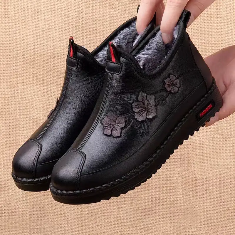 Mom's Shoes, Winter Fleece-Lined Shoes, Women's Cotton Shoes, Non-Slip and Warm, Elderly Women's Shoes, Winter Fleece-Lined, Non-Slip - Image 10