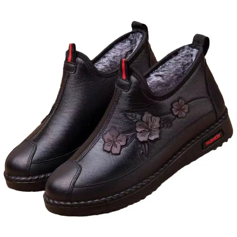 Mom's Shoes, Winter Fleece-Lined Shoes, Women's Cotton Shoes, Non-Slip and Warm, Elderly Women's Shoes, Winter Fleece-Lined, Non-Slip - Image 11