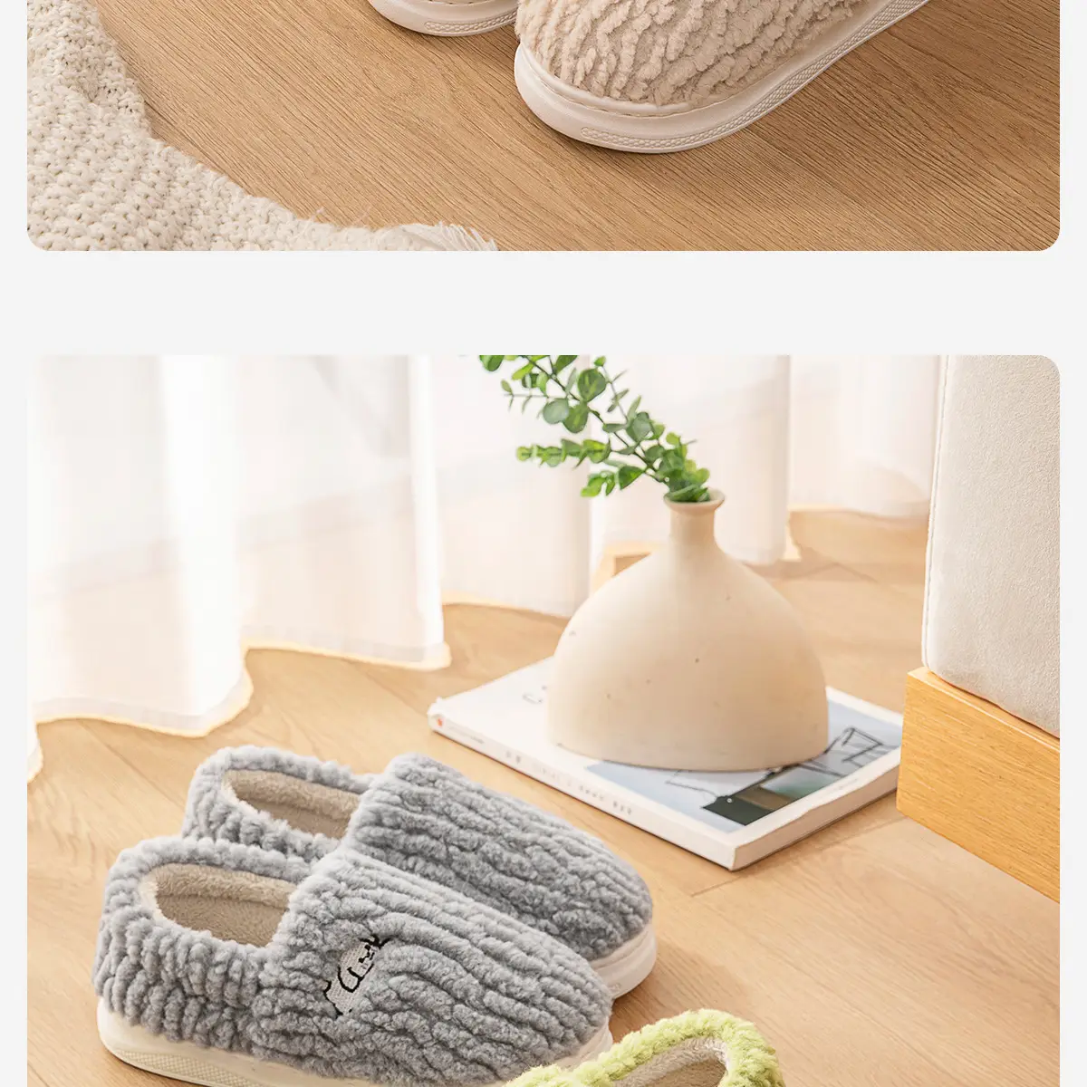 Women Winter Cotton Slippers with Heel 2025 Warm Fleece Lined — feature 17