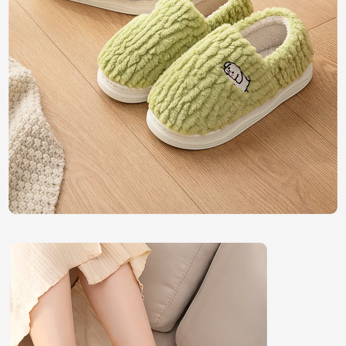 Women Winter Cotton Slippers with Heel 2025 Warm Fleece Lined — feature 18