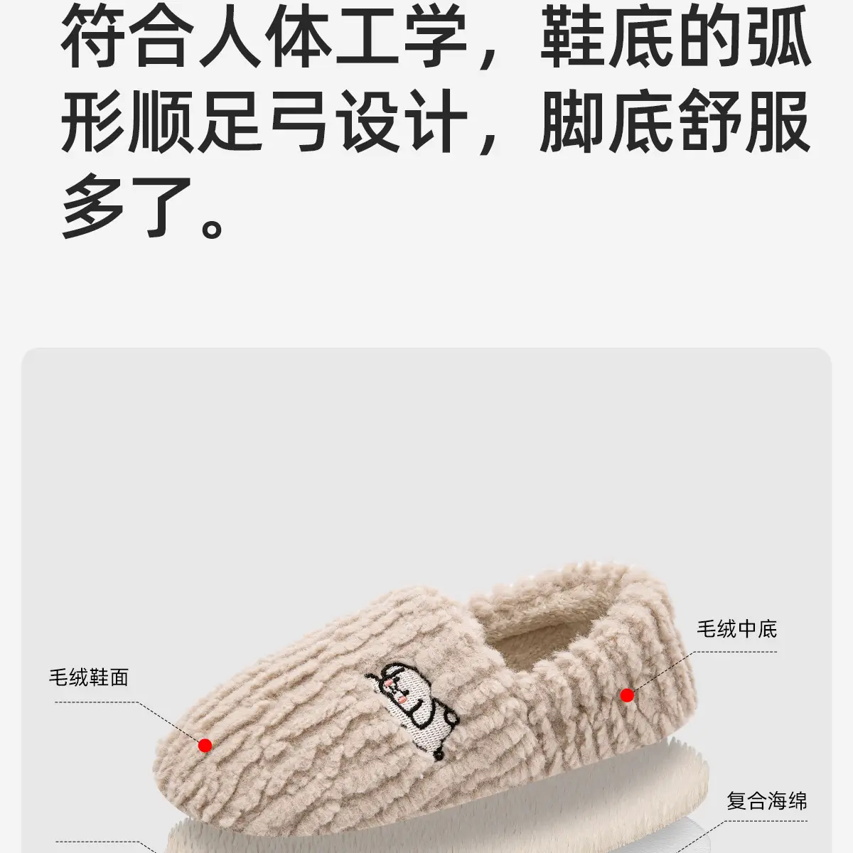 Women Winter Cotton Slippers with Heel 2025 Warm Fleece Lined — feature 7