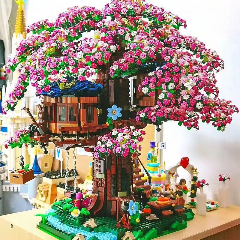 [Manufacturer Wholesale] Assembled Building Blocks Sakura Tree House Fairy Guanghan Palace Large Assembly Set for Girls - Image 18