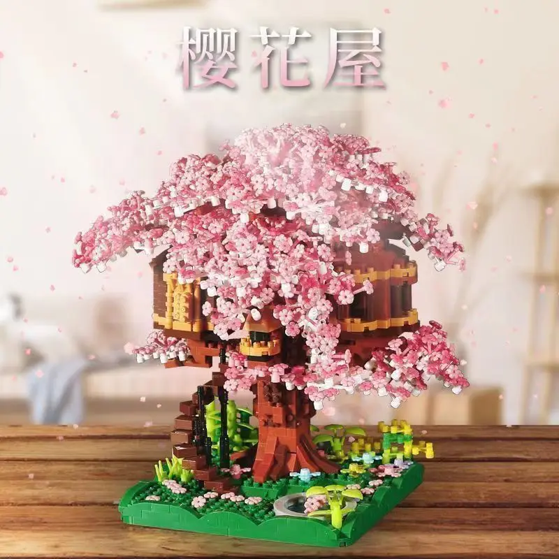 [Manufacturer Wholesale] Assembled Building Blocks Sakura Tree House Fairy Guanghan Palace Large Assembly Set for Girls — feature 17