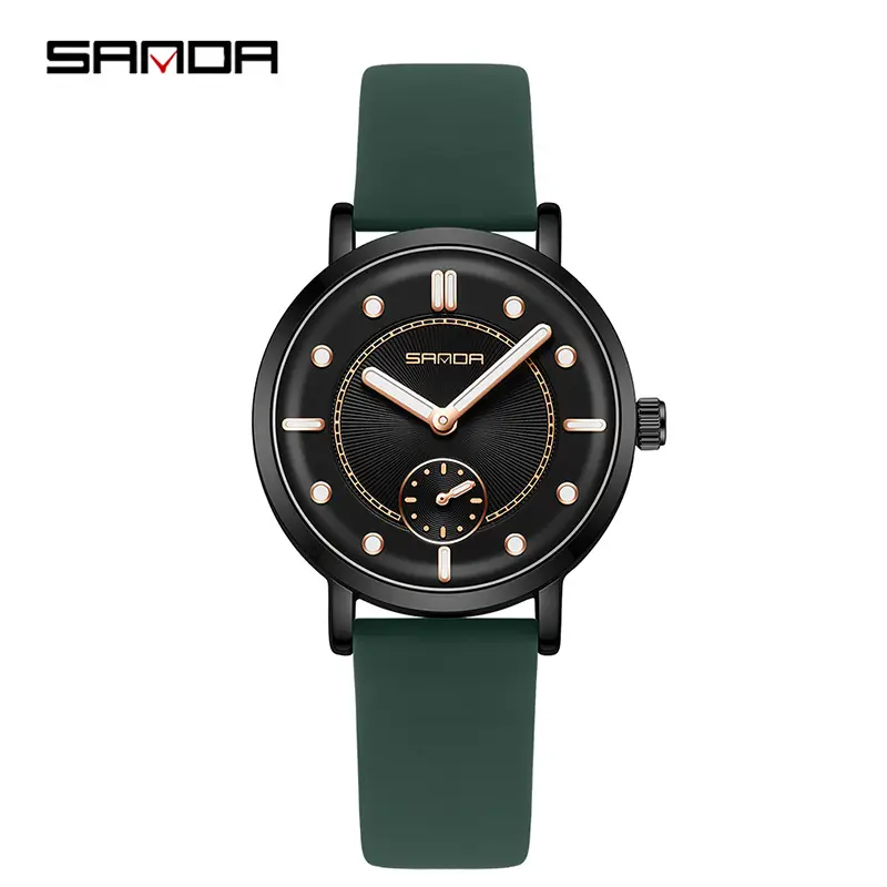 Sanda Women's Luminous Silicone Watch Brown - Image 3