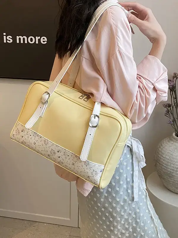 New Niche Blue Patchwork Shoulder Bag for Women - Image 7