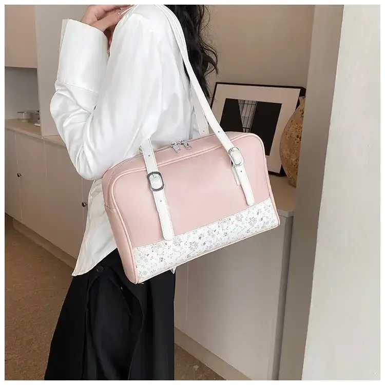 New Niche Blue Patchwork Shoulder Bag for Women — feature 18