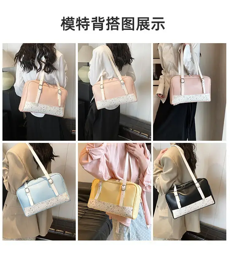 New Niche Blue Patchwork Shoulder Bag for Women — feature 2