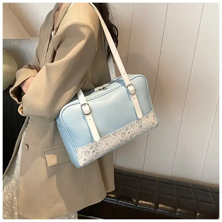 New Niche Blue Patchwork Shoulder Bag for Women — feature 24