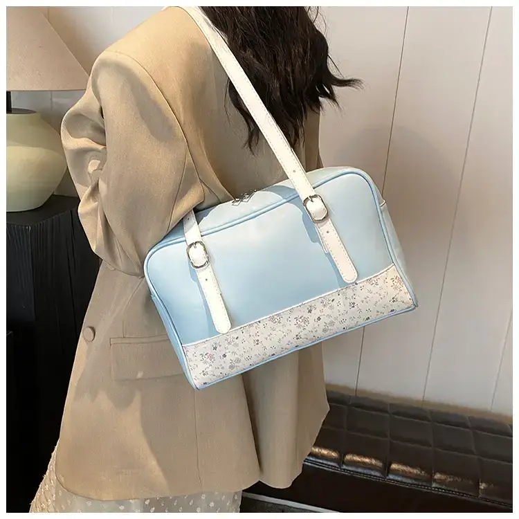 New Niche Blue Patchwork Shoulder Bag for Women — feature 25