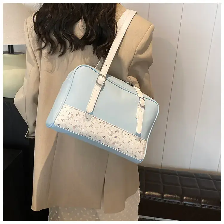 New Niche Blue Patchwork Shoulder Bag for Women — feature 27