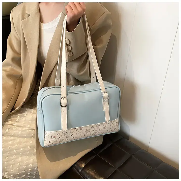 New Niche Blue Patchwork Shoulder Bag for Women — feature 28