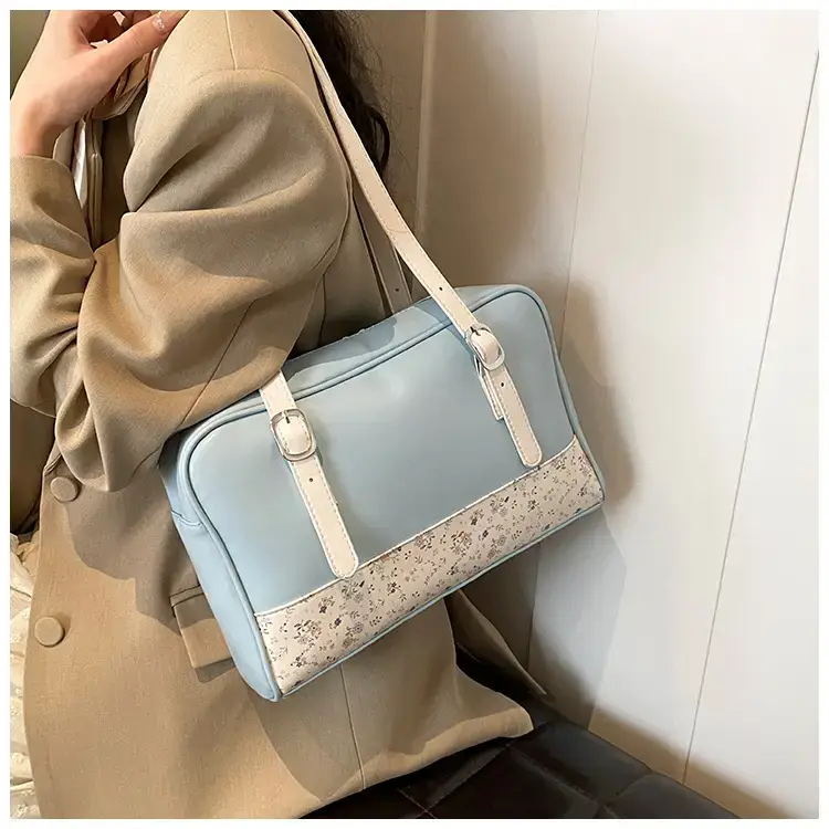 New Niche Blue Patchwork Shoulder Bag for Women — feature 29