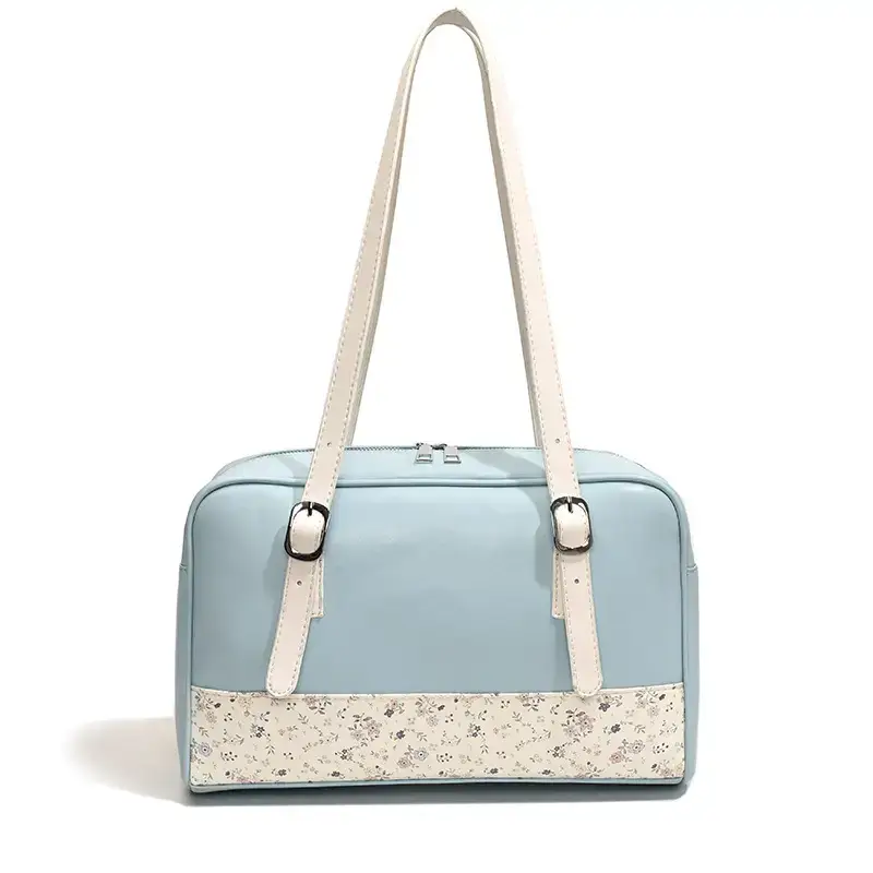 New Niche Blue Patchwork Shoulder Bag for Women - Image 2