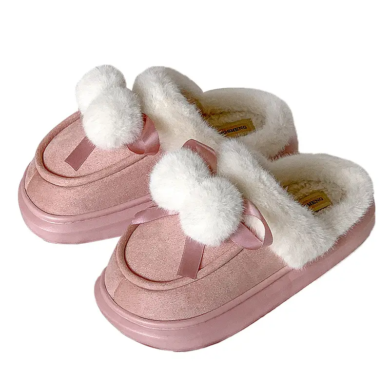 Princess Style Cotton Slippers Women's Cute 2024 New Winter Thick Bottom Indoor Warm Home Student Dormitory Cotton Slippers - Image 6