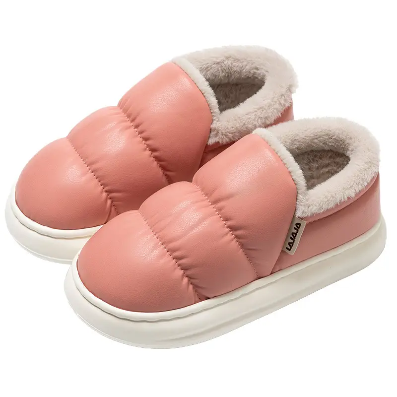 Windproof Warm Slippers Women's Autumn and Winter 2024 New Indoor Thick Bottom Waterproof Baotou Couple Men - Image 7