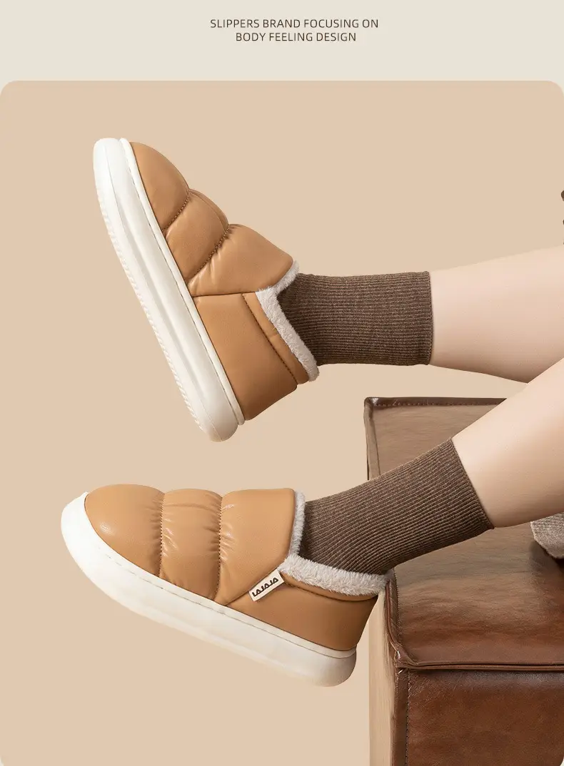 Windproof Warm Slippers Women's Autumn and Winter 2024 New Indoor Thick Bottom Waterproof Baotou Couple Men — feature 13
