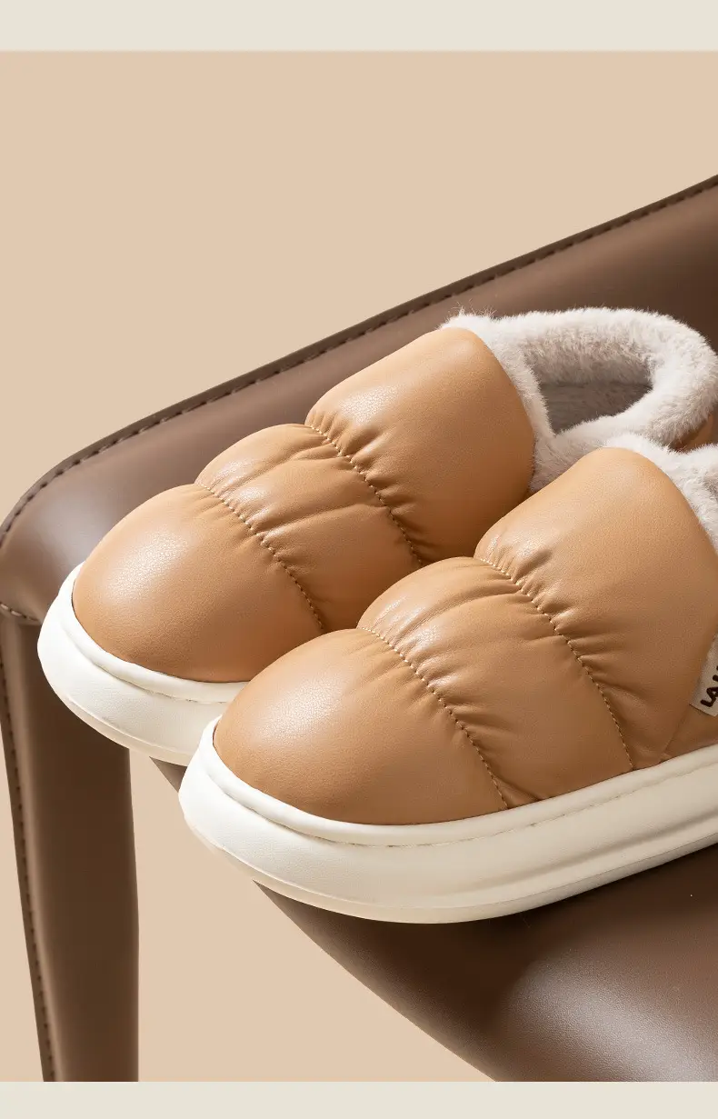 Windproof Warm Slippers Women's Autumn and Winter 2024 New Indoor Thick Bottom Waterproof Baotou Couple Men — feature 6