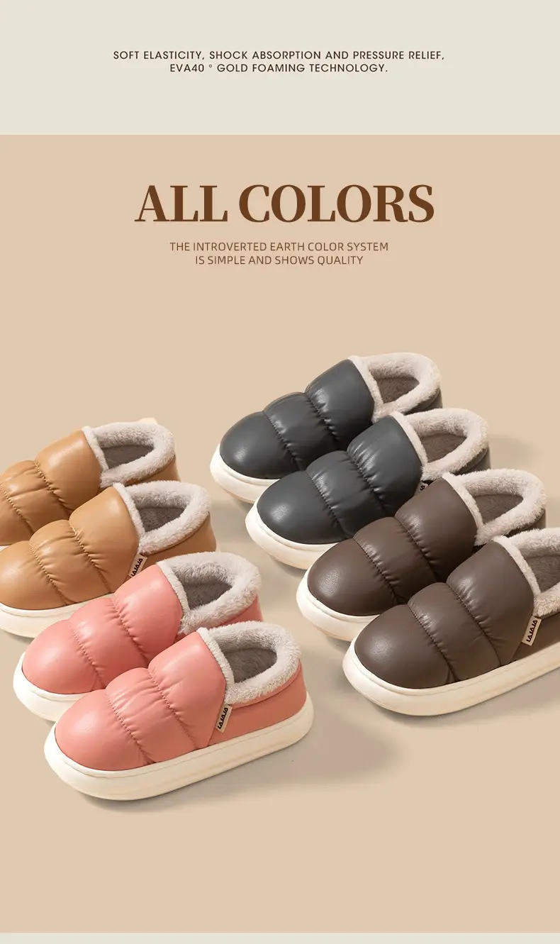 Windproof Warm Slippers Women's Autumn and Winter 2024 New Indoor Thick Bottom Waterproof Baotou Couple Men — feature 8