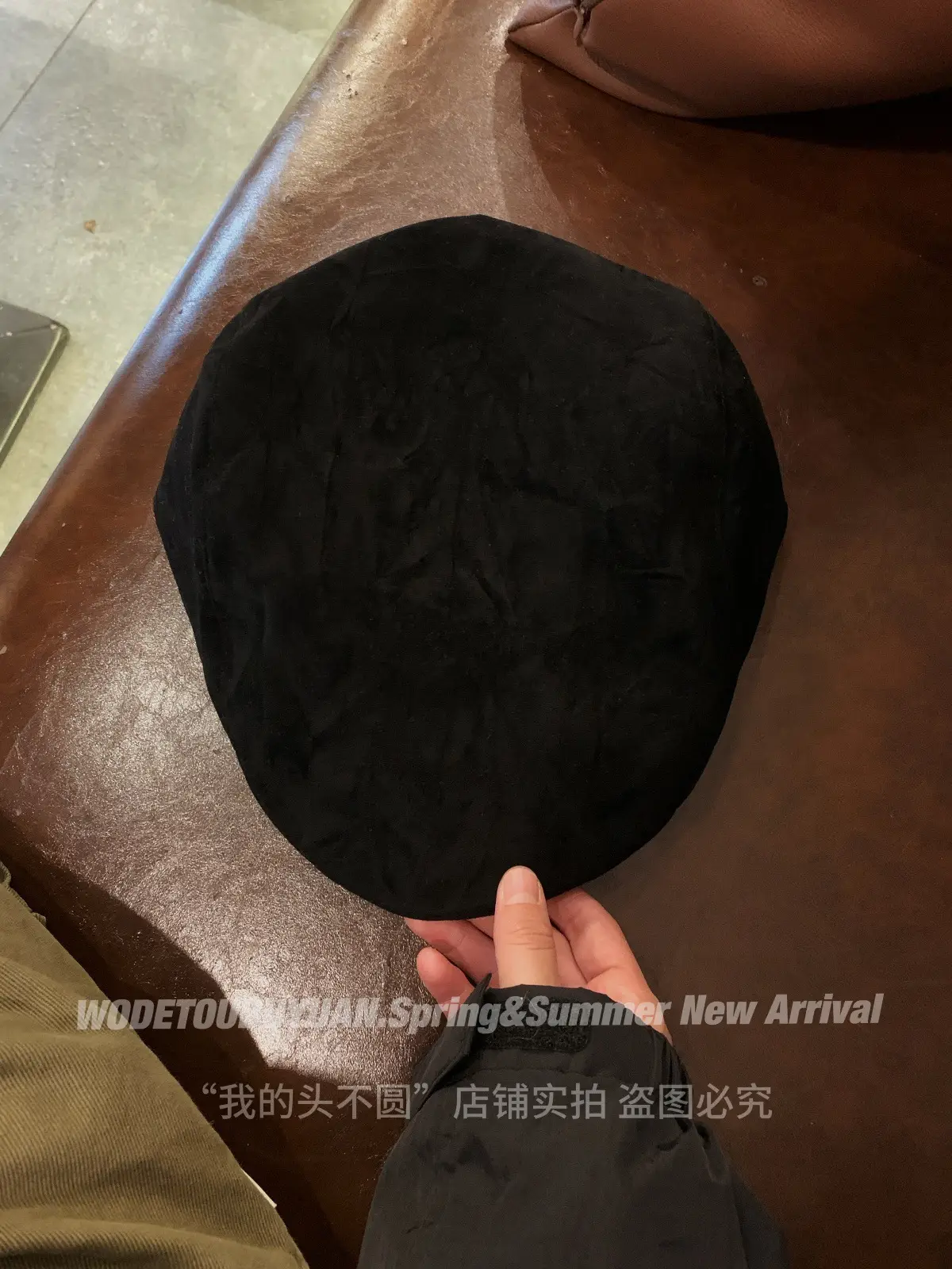 Women Red Suede Ankora Cap Autumn Winter Face Duckling Beret - Image 3