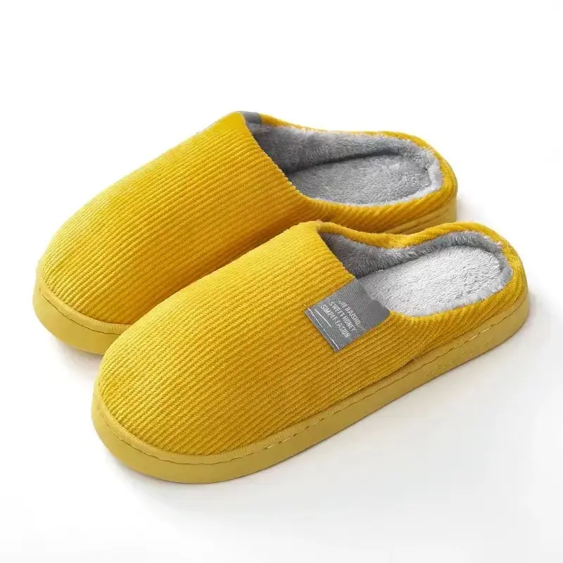 Factory Supermarket Autumn and Winter Cotton Slippers for Women and Couples, Indoor Household Non-Slip Warm Plush Slippers, Wholesale in Stock