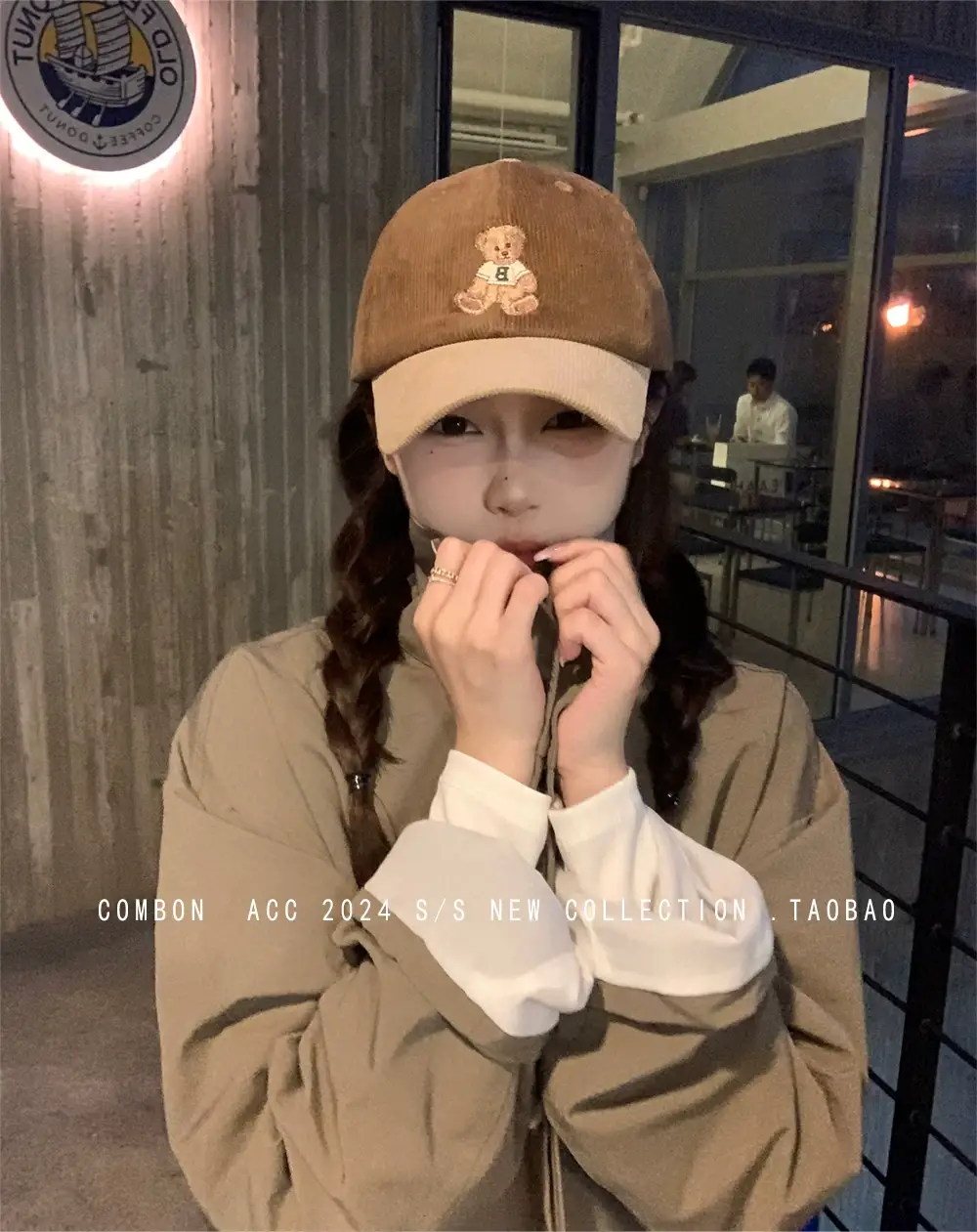Cute Bear Cap Women Autumn Winter Corduroy Jacket — feature 10