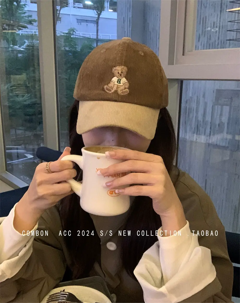 Cute Bear Cap Women Autumn Winter Corduroy Jacket — feature 14