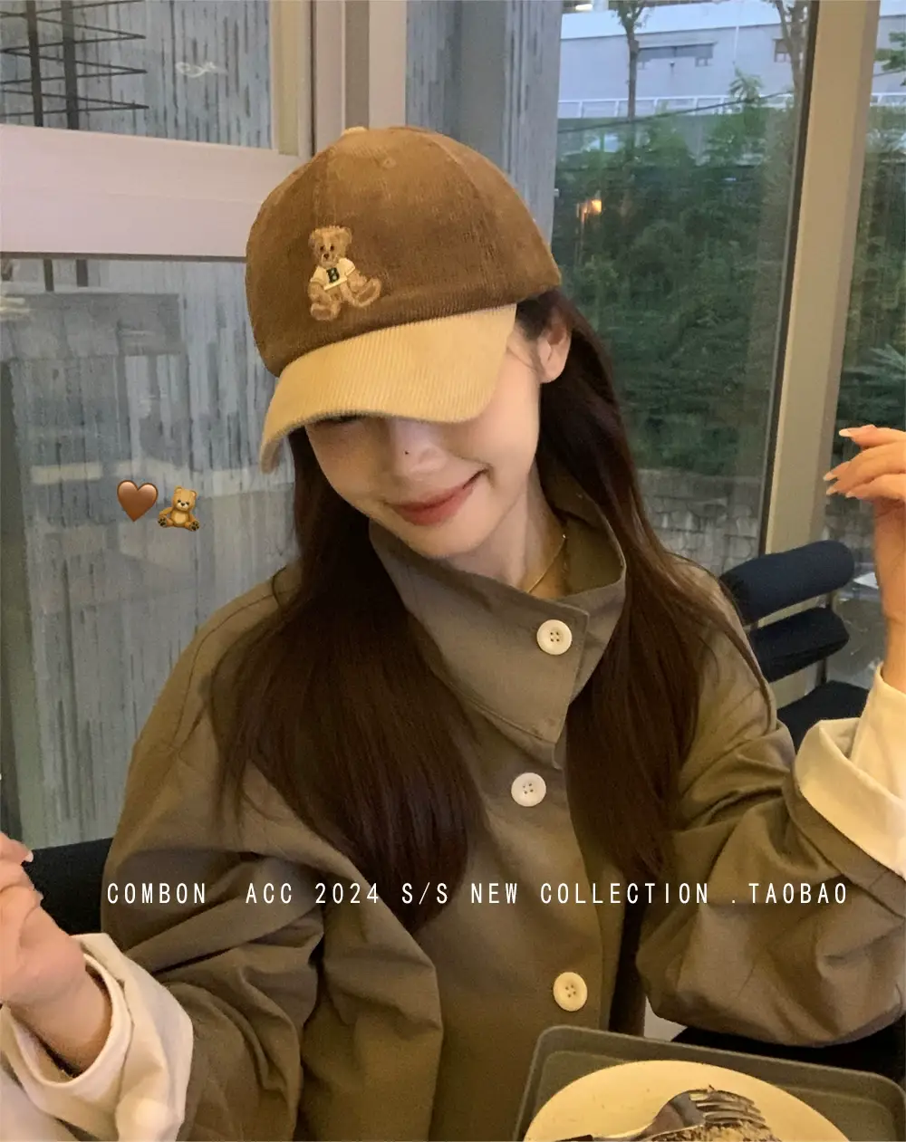 Cute Bear Cap Women Autumn Winter Corduroy Jacket — feature 15