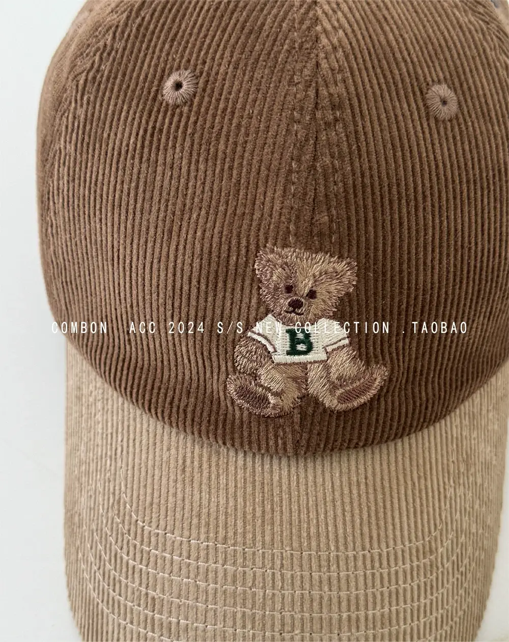 Cute Bear Cap Women Autumn Winter Corduroy Jacket — feature 19