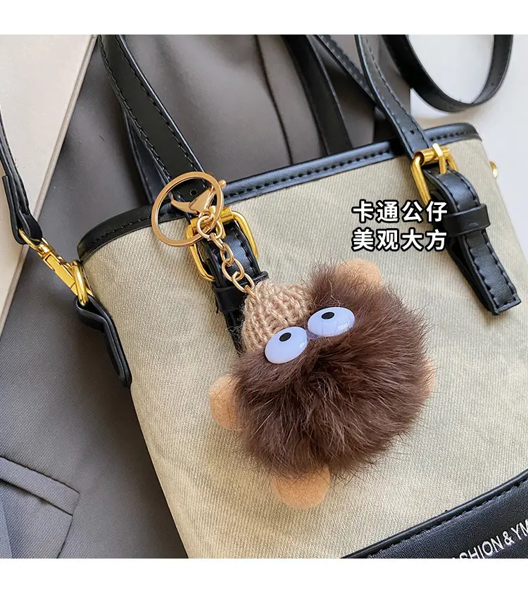 Women's Cross-Brand Canvas Shoulder Bag Brown Gold — feature 4