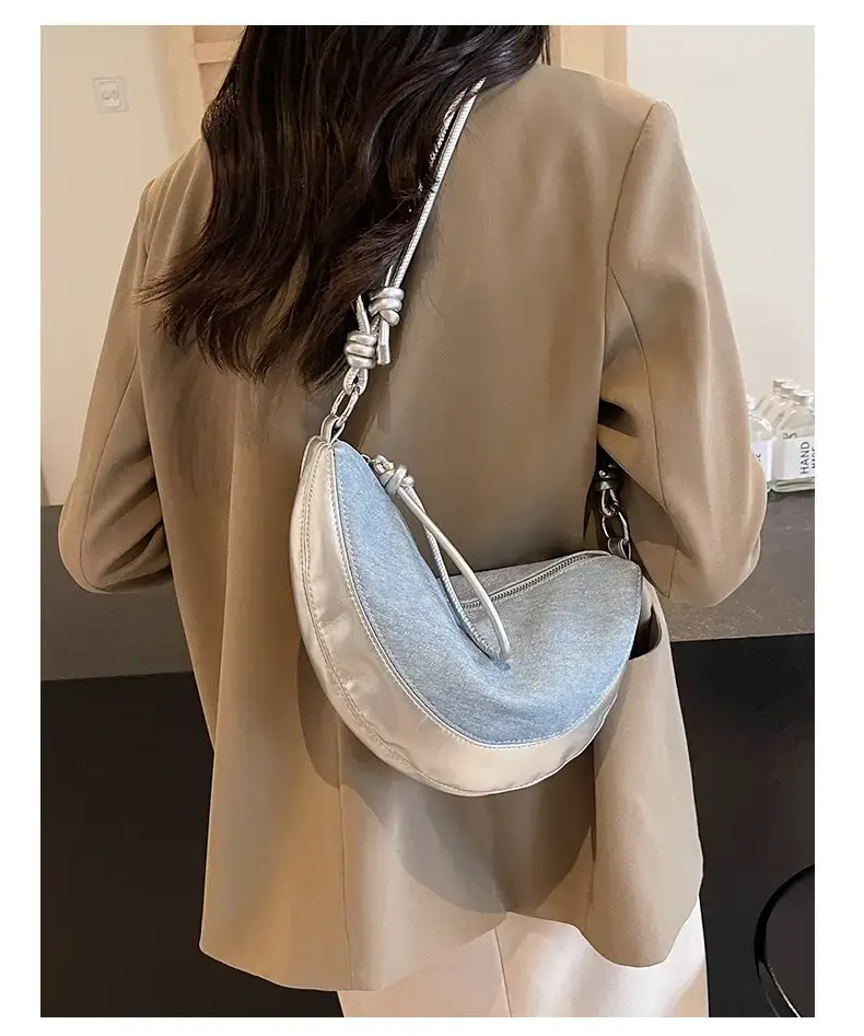Red Saddle Bag for Women Croissant Style Shoulder Messenger — feature 13