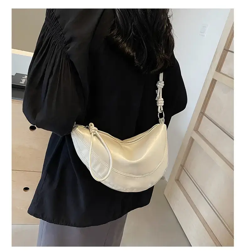 Red Saddle Bag for Women Croissant Style Shoulder Messenger — feature 18