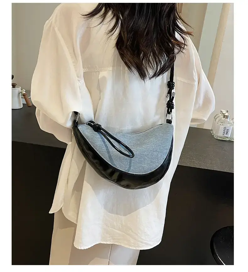 Red Saddle Bag for Women Croissant Style Shoulder Messenger — feature 20
