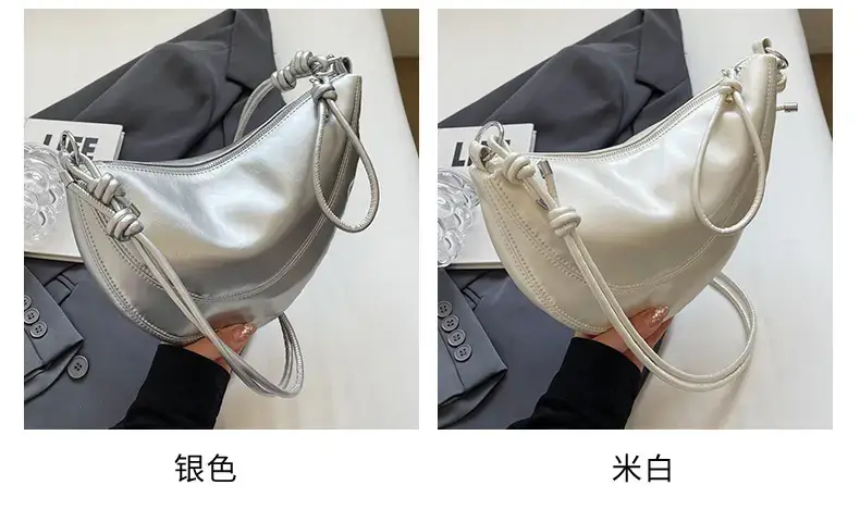 Red Saddle Bag for Women Croissant Style Shoulder Messenger — feature 7