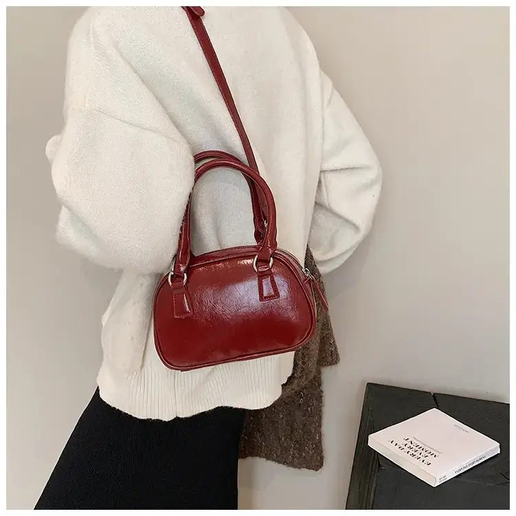 2024 Women's Korean Style Retro Bowling Bag Brown — feature 23