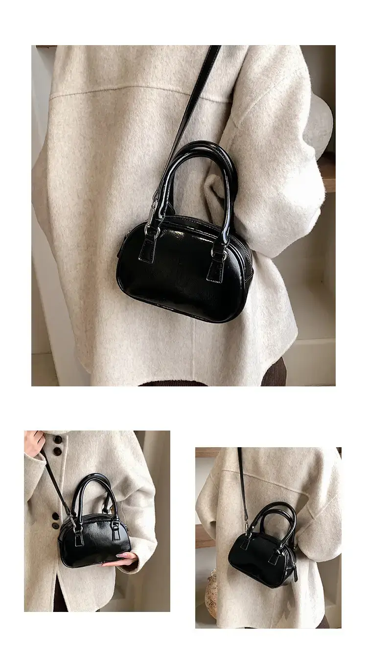 2024 Women's Korean Style Retro Bowling Bag Brown — feature 3