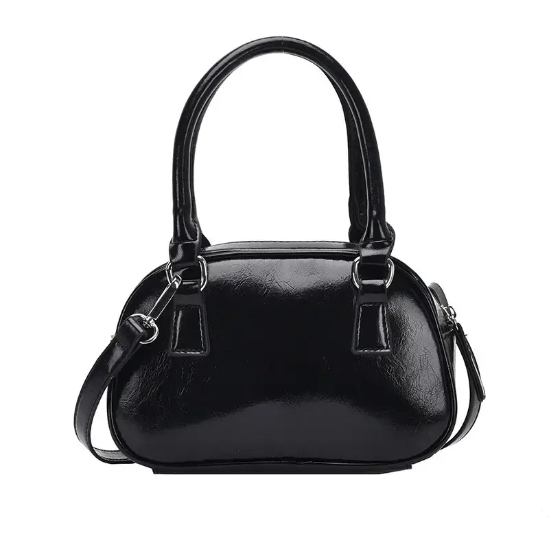 2024 Women's Korean Style Retro Bowling Bag Brown - Image 2