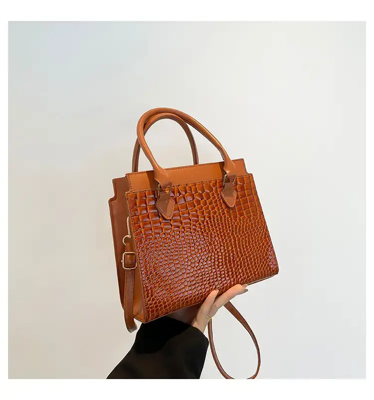 Black Croc Leather Handbag for Women Large Capacity — feature 30