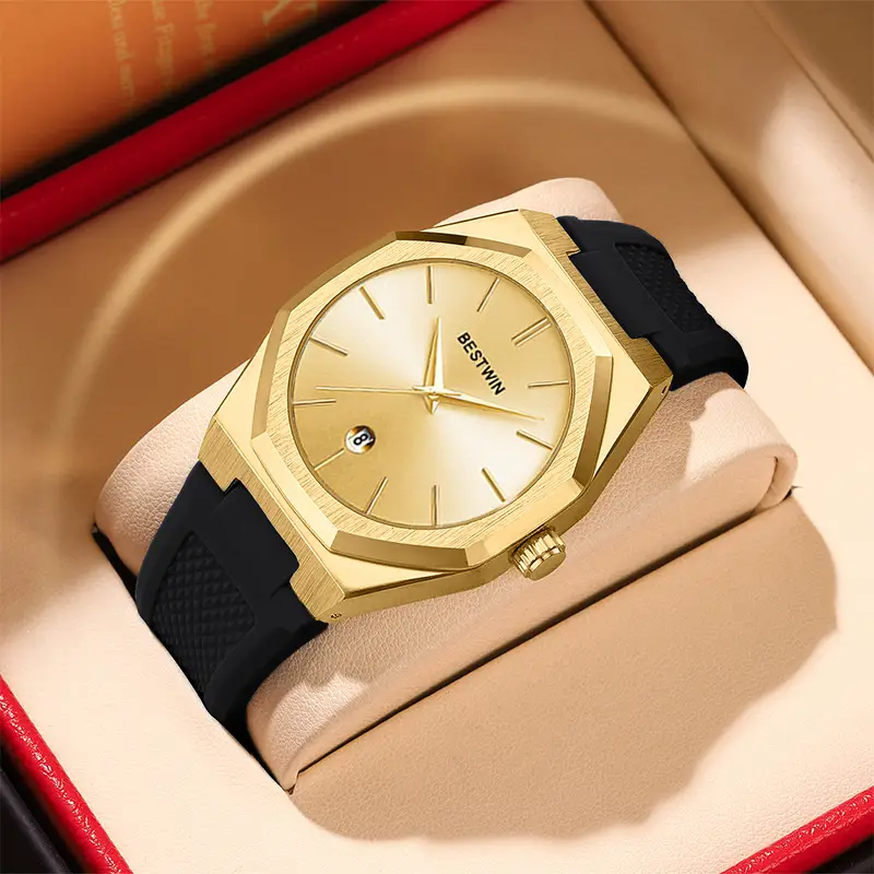 Men's Blue Silicone Strap Quartz Watch with Cross-Border Design — feature 28