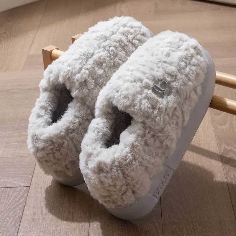 Winter New Style Bag-heel Cotton Slippers for Women Couple Outer Wear Home Warm fleece-lined Thick-soled Non-slip Mao Mao Cotton Shoes for Men