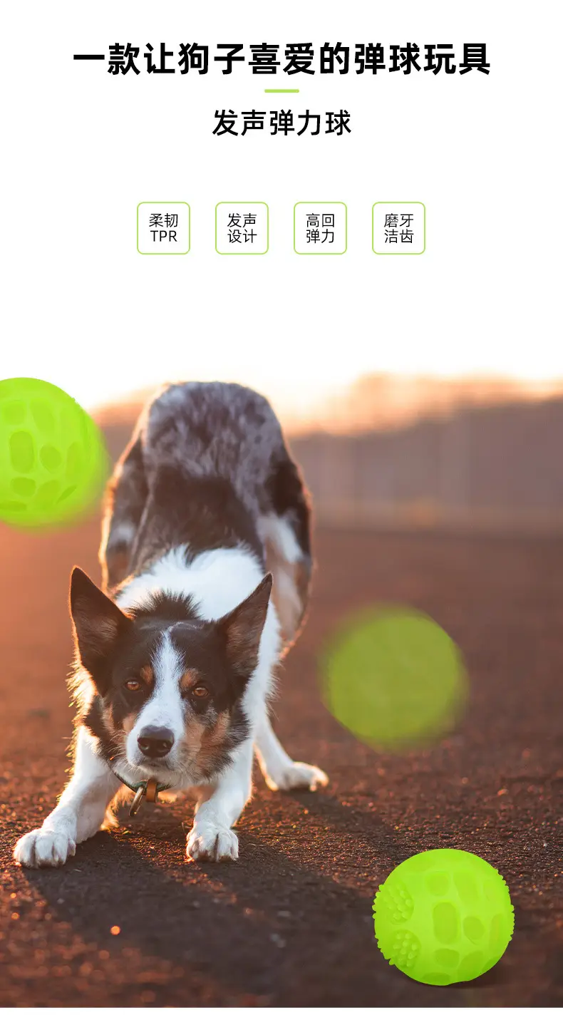 Cross-border Pet Toy Luminous Fluorescent Bouncing Ball Vocal Toy Pet Molar Decompression Artifact Dog Toy Ball — feature 4