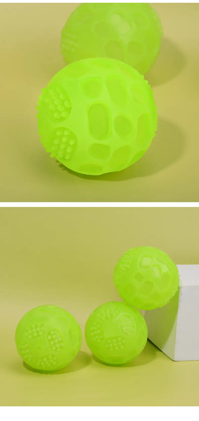 Cross-border Pet Toy Luminous Fluorescent Bouncing Ball Vocal Toy Pet Molar Decompression Artifact Dog Toy Ball — feature 8
