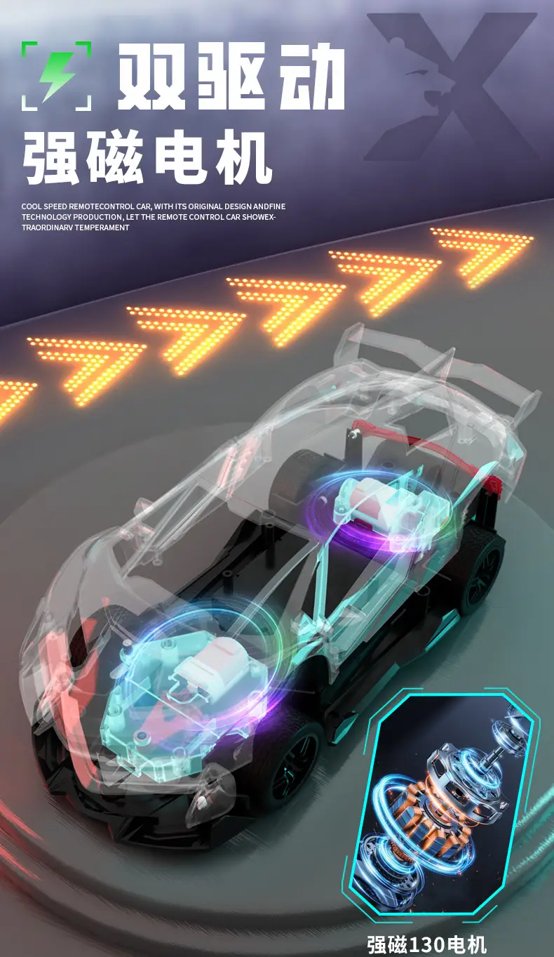 1:22 Kidsren's Remote Control Car Rechargeable Rc Electric Artificial Sports Car Racing Boy Drift Car 6-12 Years Old Toy — feature 6