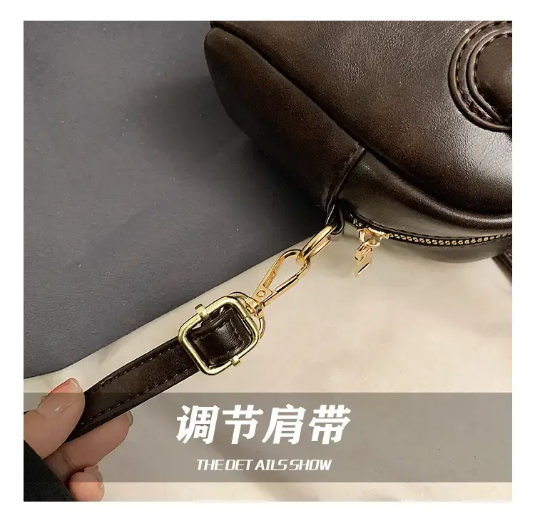 Korean Women's Brown Leather Shoulder Crossbody Bag 2024 — feature 12