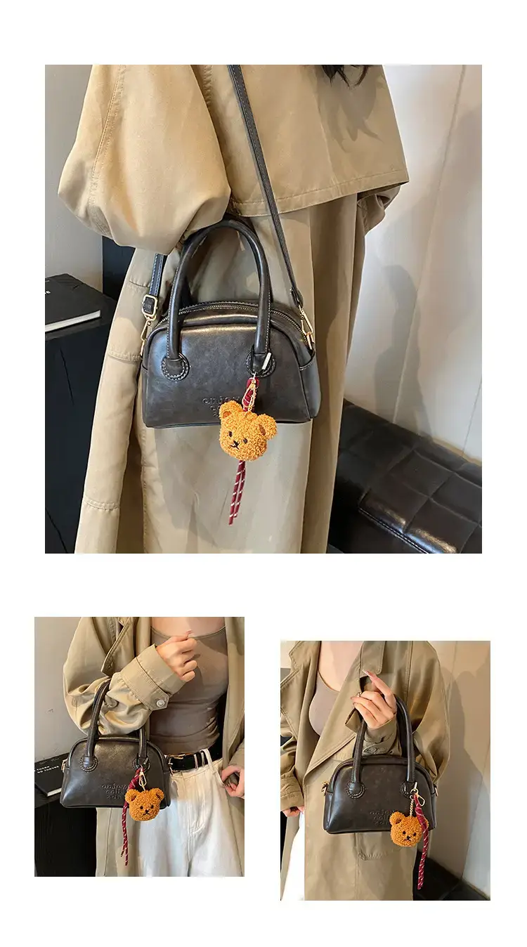 Korean Women's Brown Leather Shoulder Crossbody Bag 2024 — feature 5