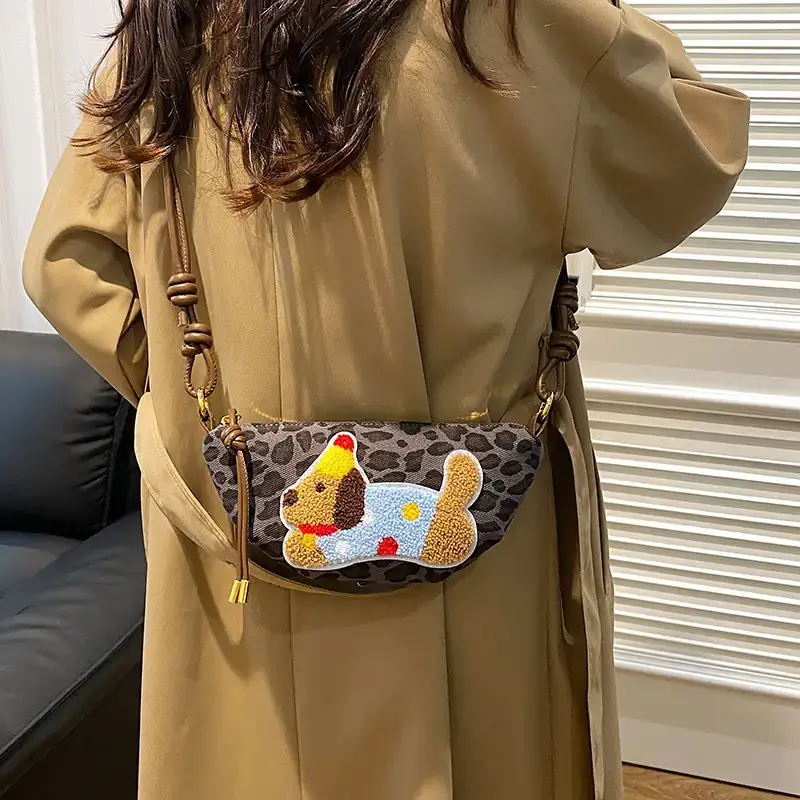 Women's Dumpling Crossbody Bag with Leopard Print - Image 7