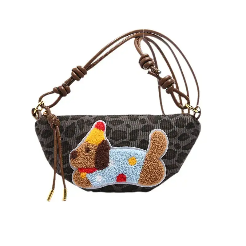 Women's Dumpling Crossbody Bag with Leopard Print - Image 8